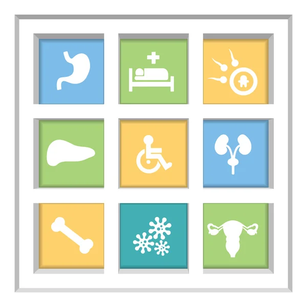 Kreativa abstrakt vektor uppsättning av hälso- och sjukvård ikoner för webb och mobila app isolerad på bakgrund, konst illustration mallen design, business infographic och sociala medier, symbol. — Stock vektor