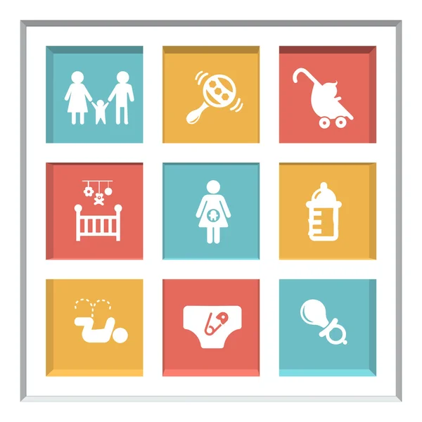 Abstraktes kreatives Konzept Vektor-Set von Familiensymbolen für Web und mobile App isoliert auf Hintergrund, Kunst Illustration Template Design, Business-Infografik und soziale Medien, Symbol. — Stockvektor