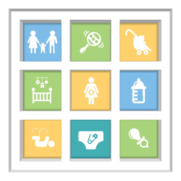 Abstracte creatief concept vector set van familie iconen voor web en mobiele app geïsoleerd op achtergrond, kunst illustratie sjabloonontwerp, zakelijke infographic en sociale media, symbool. — Stockvector