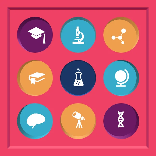 Abstract creative concept vector set of science and education icons for web and mobile app isolated on background, art illustration template design, business infographic and social media, symbol. — Wektor stockowy