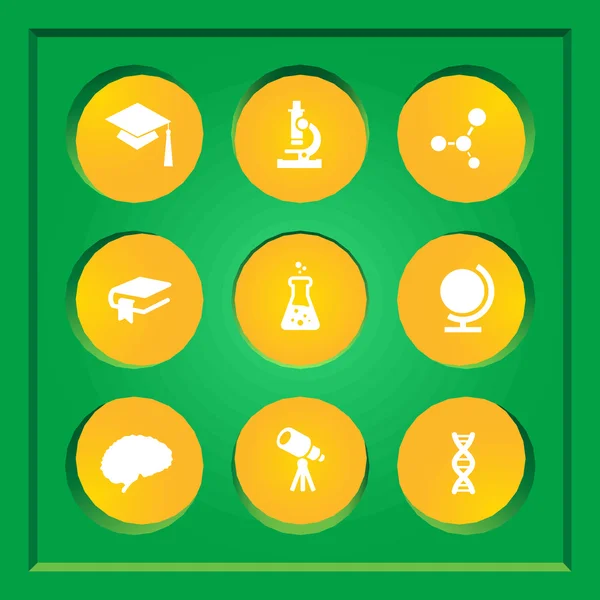 Abstract creative concept vector set of science and education icons for web and mobile app isolated on background, art illustration template design, business infographic and social media, symbol. — ストックベクタ