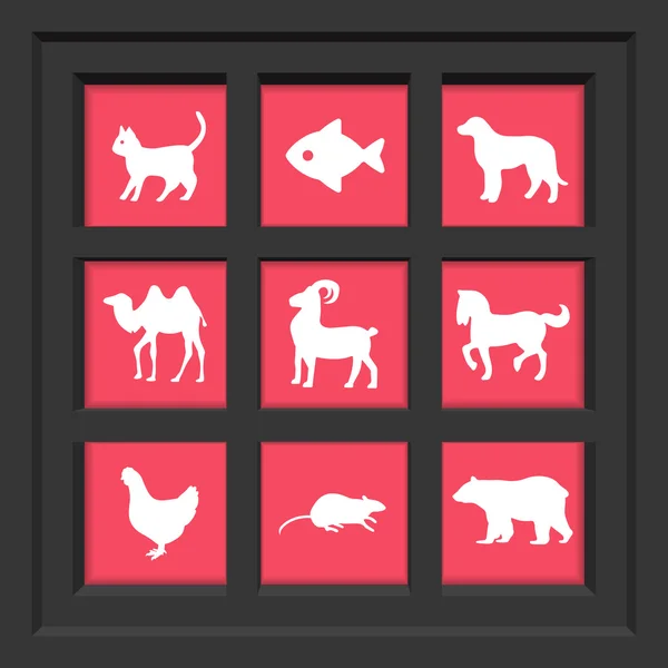 Concept créatif abstrait ensemble vectoriel d'icônes d'animaux pour le web et l'application mobile isolé sur le fond, conception de modèles d'illustration d'art, infographie d'entreprise et médias sociaux, symbole . — Image vectorielle