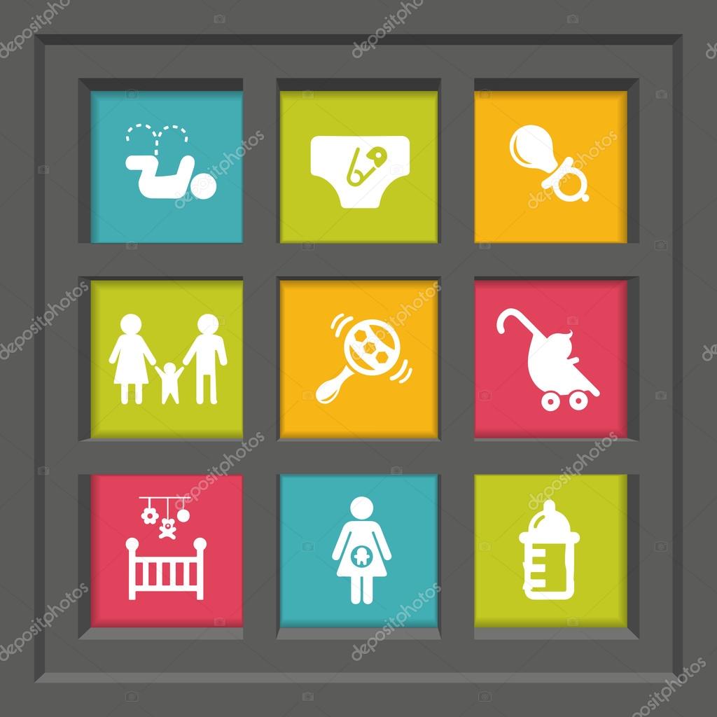 Abstract creative concept vector set of family icons for web and mobile app isolated on background, art illustration template design, business infographic and social media, symbol