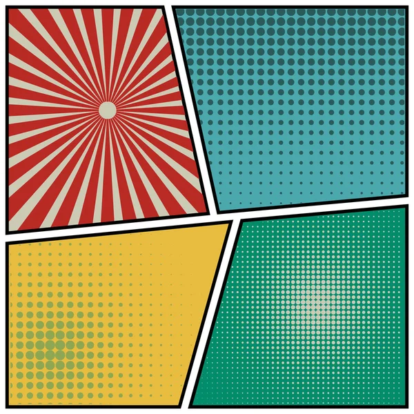 Abstract Creative concept vector comics pop art style blank layout template with clouds beams and isolated dots pattern on background. For Web and Mobile Applications, illustration template design. — Stock Vector