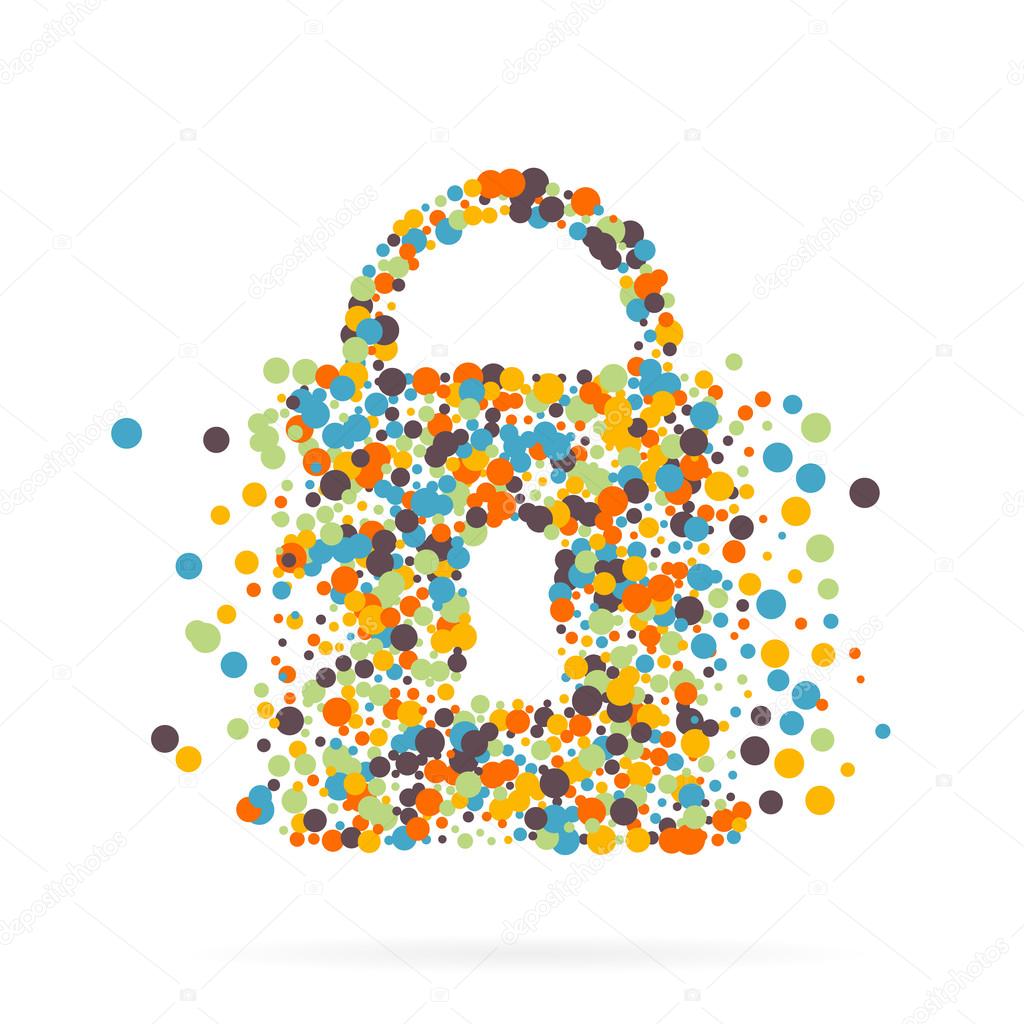 Abstract creative concept vector icon of padlock for Web and Mobile Applications. Art illustration creative template design, Business software and social media infographic