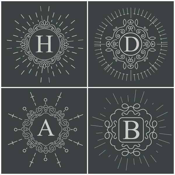 Concept créatif abstrait logo vectoriel de monogramme rétro isolé sur fond. Modèle d'illustration d'art design pour restaurnat, café, hôtel, immobilier, mariage et spa élégant beau emblème mignon . — Image vectorielle