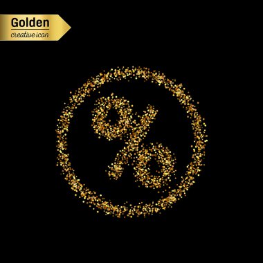Altın glitter vektör simgesi üzerinde arka izole yüzde. Sanat yaratıcı kavram gösterim amacıyla web, parlayan ışık konfeti, parlak pullu, ışıltı tinsel, soyut bling, ışıltı toz, folyo.