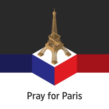 Pray for Paris, 13 November 2015. Abstract creative concept vector image. For art illustration template design, infographic and social media.
