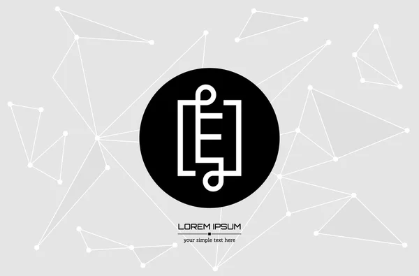 Abstract concept creative vector letter E. Colorful app logo icon element isolated on background. Art illustration creative template design for business software sign and social media lined symbol. Stock Illustration