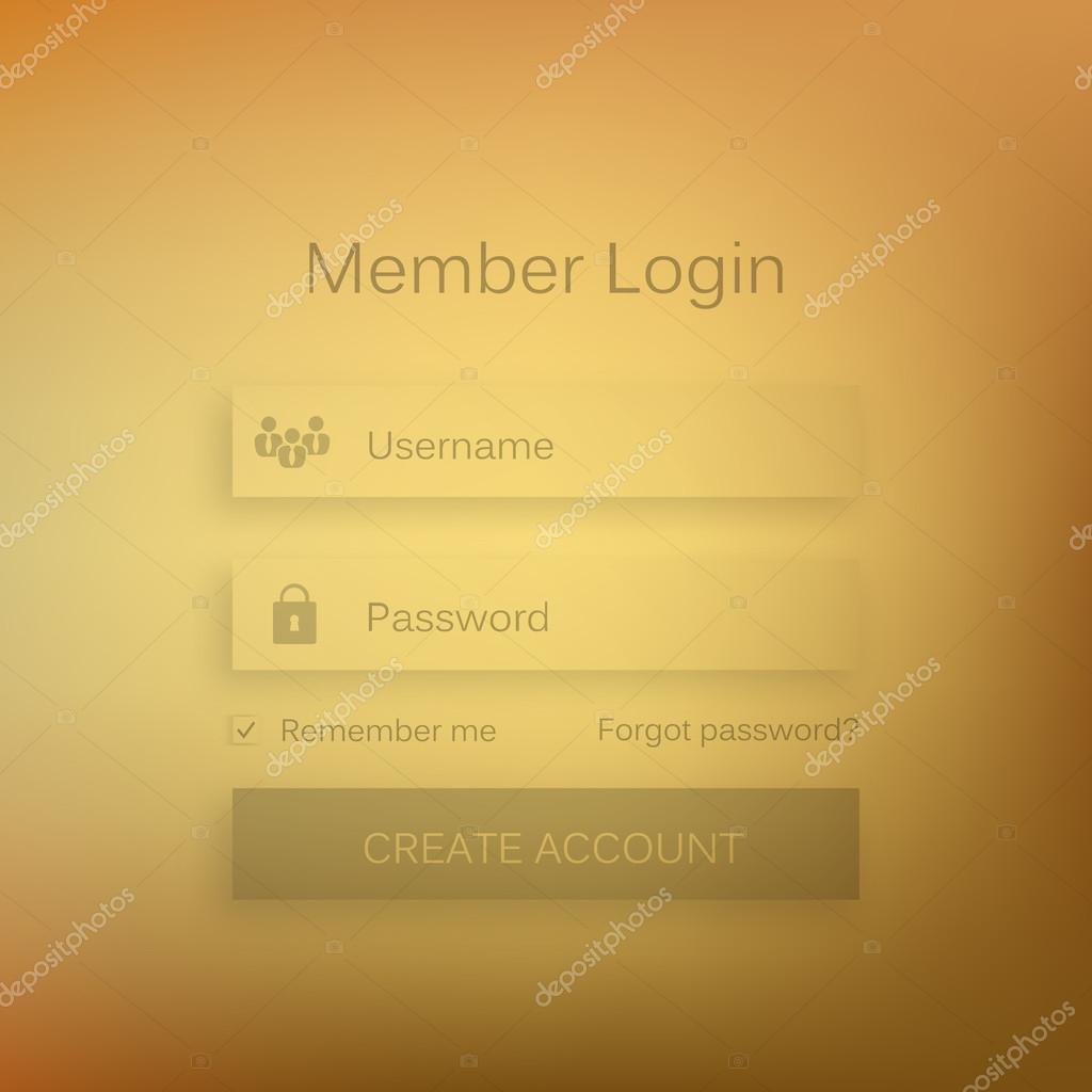 Mobile vector user ui kit form interface. For web page, site bar, art