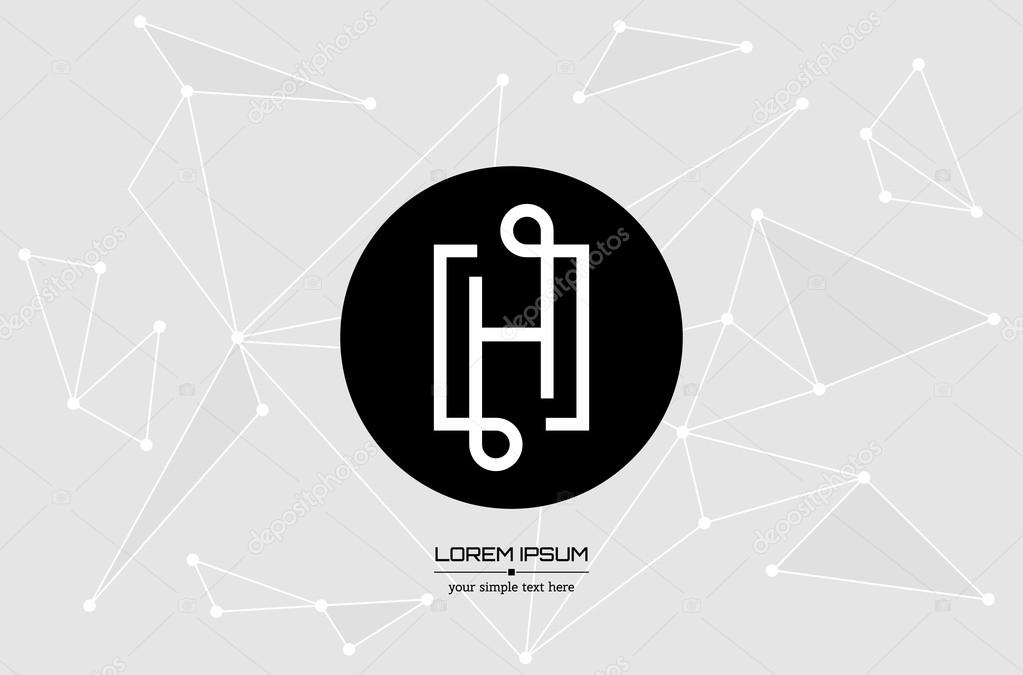 Abstract concept creative vector letter H. Colorful app logo icon element isolated on background. Art illustration creative template design for business software sign and social media lined symbol.