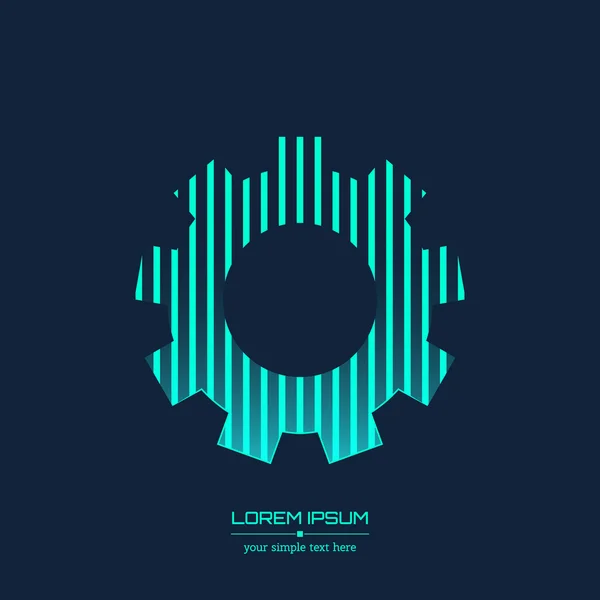 Abstract Creative concept vector icon of gear wheel for Web and Mobile Applications isolated on background. Vector illustration template design, Business infographic and social media, origami icons. — Stock vektor