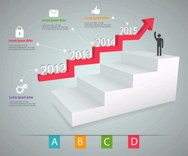 Astratto Concetto creativo icona vettoriale di passo dopo passo infografica per applicazioni web e mobili isolate su sfondo. Design modello illustrazione vettoriale, Infografica aziendale e social media . — Vettoriale Stock