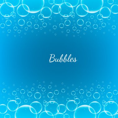 Abstract Creative concept vector shiny transparent bubbles for Web and Mobile Applications isolated on blue background, aqua art illustration template design, business infographic and social media.