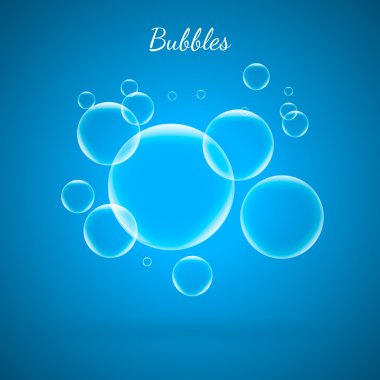 Abstract Creative concept vector shiny transparent bubbles for Web and Mobile Applications isolated on blue background, aqua art illustration template design, business infographic and social media.