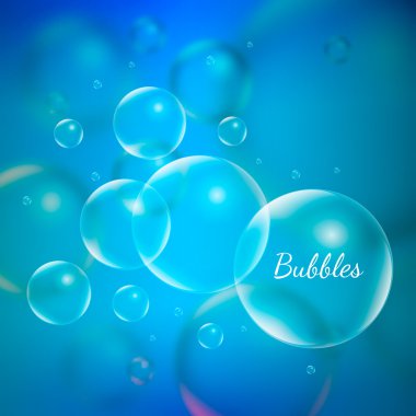 Abstract Creative concept vector shiny transparent bubbles for Web and Mobile Applications isolated on blue background, aqua art illustration template design, business infographic and social media.