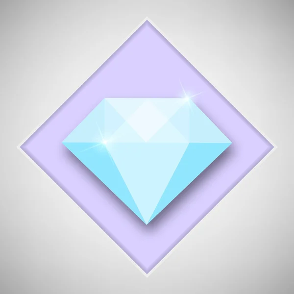 Abstract creative concept vector icon of diamond. For web and mobile content isolated on background, unusual template design, flat silhouette object and social media image, triangle art origami. — Stock vektor