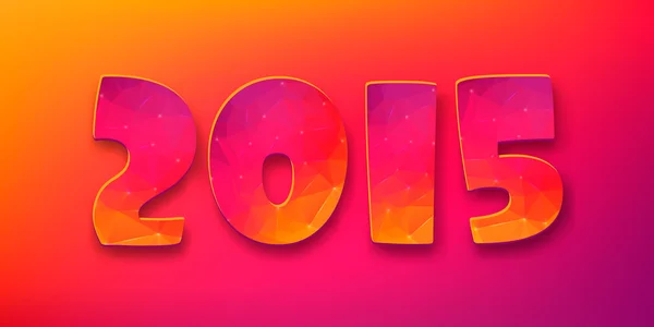 Vector concepto creativo abstracto Feliz Año Nuevo 2015 tarjeta de felicitación colorida para aplicaciones web y móviles aislados en el fondo, Plantilla de ilustración, diseño de vacaciones, cartel de la fiesta, tarjeta de felicitación . — Vector de stock