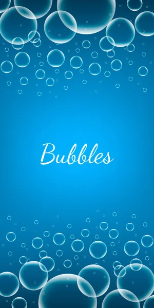Abstract Creative concept vector shiny transparent bubbles for Web and Mobile Applications isolated on blue background, aqua art illustration template design, business infographic and social media. — Stock Vector