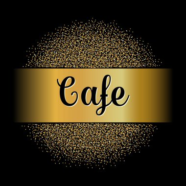 Metin ile Soyut Yaratıcı kavram vektör tasarım düzeni - Cafe. Arka planda yalıtılmış web ve mobil simgesi için, sanat şablonu, retro öğeler, logolar, kimlik, etiketler, rozet, mürekkep, etiket, eski kart.