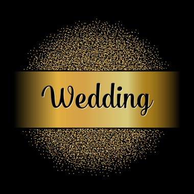 Abstract Creative concept vector design layout with text - wedding. For web and mobile icon isolated on background, art template, retro elements, logo, identity, labels, badge, ink, tag, card.