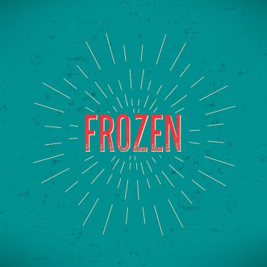 Abstract Creative concept vector design layout with text - frozen. For web and mobile icon isolated on background, art template, retro elements, logos, identity, labels, badge, ink, tag, old card.