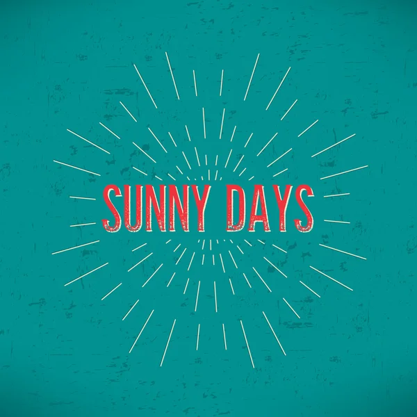 Abstract Creative concept vector design layout with text - sunny days. For web and mobile icon isolated on background, art template, retro elements, logos, identity, labels, badge, ink, tag, old card. — Stok Vektör