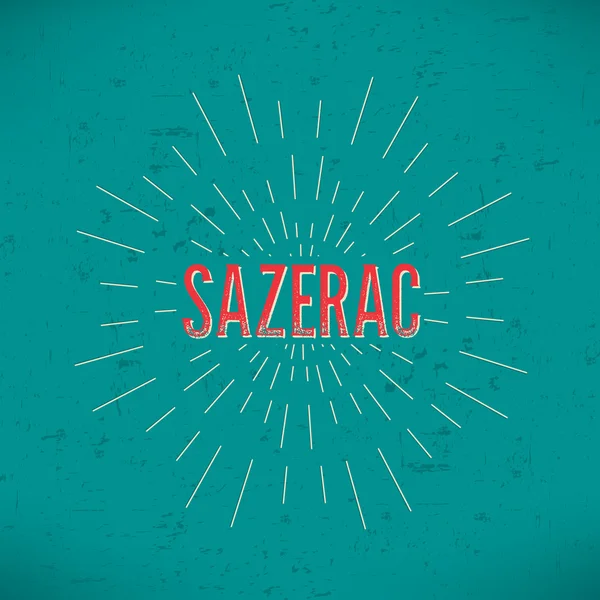Abstract Creative concept vector design layout with text - sazerac. For web and mobile icon isolated on background, art template, retro elements, logos, identity, labels, badge, ink, tag, old card.