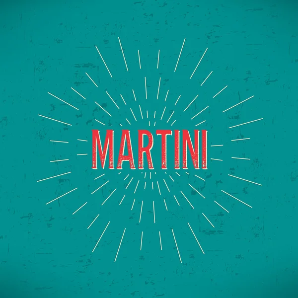 Abstract Creative concept vector design layout with text - Martini. For web and mobile icon isolated on background, art template, retro elements, logos, identity, labels, badge, ink, tag, old card. — Wektor stockowy