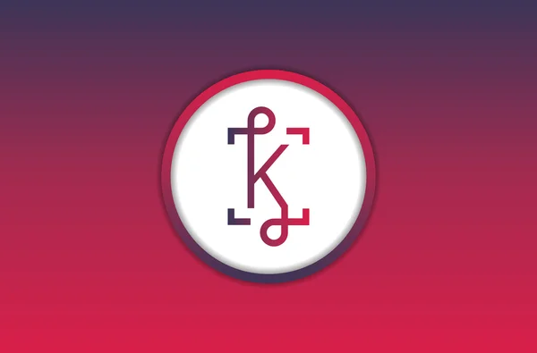 Abstract concept creative vector letter K. Colorful app logo icon element isolated on background. Art illustration creative template design for business software sign and social media lined symbol. — Stok Vektör