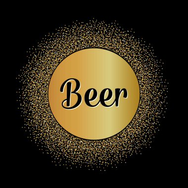 Abstract Creative concept vector design layout with text - beer. For web and mobile icon isolated on background, art template, retro elements, logos, identity, labels, badge, ink, tag, old card, logo.