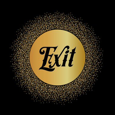 Metin ile Soyut Yaratıcı kavram vektör tasarım düzeni - çıkış. Arka planda yalıtılmış web ve mobil simgesi için, sanat şablonu, retro öğeler, logo, kimlik, etiketler, rozet, mürekkep, etiket, kart.