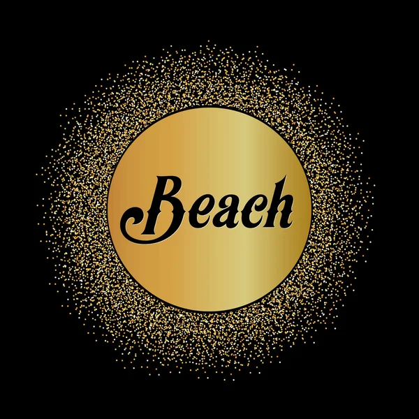 Resumen Concepto creativo diseño de vectores con texto - playa. Para icono web y móvil aislado en el fondo, plantilla de arte, elementos retro, logotipo, identidad, etiquetas, insignia, tinta, etiqueta, tarjeta . — Archivo Imágenes Vectoriales