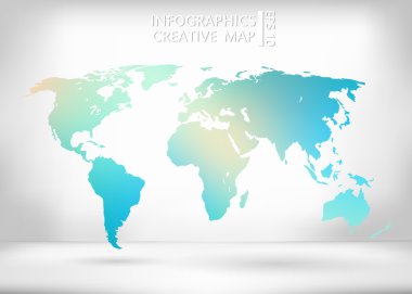 Abstract creative concept vector map of the world for Web and Mobile Applications isolated on background. Vector illustration, creative template design, Business software and social media, origami.