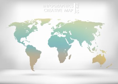 Abstract creative concept vector map of the world for Web and Mobile Applications isolated on background. Vector illustration, creative template design, Business software and social media, origami.