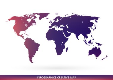 Abstract creative concept vector map of the world for Web and Mobile Applications isolated on background. Vector illustration, creative template design, Business software and social media, origami.