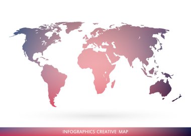 Abstract creative concept vector map of the world for Web and Mobile Applications isolated on background. Vector illustration, creative template design, Business software and social media, origami.