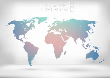 Abstract creative concept vector map of the world for Web and Mobile Applications isolated on background. Vector illustration, creative template design, Business software and social media, origami.