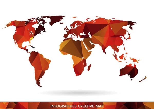 Abstract creative concept vector map of the world for Web and Mobile Applications isolated on background. Vector illustration, creative template design, Business software and social media, origami. — Stockvector