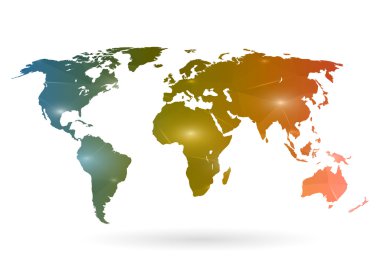 Abstract creative concept vector map of the world for Web and Mobile Applications isolated on background. Vector illustration, creative template design, Business software and social media, origami.