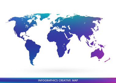 Abstract creative concept vector map of the world for Web and Mobile Applications isolated on background. Vector illustration, creative template design, Business software and social media, origami.