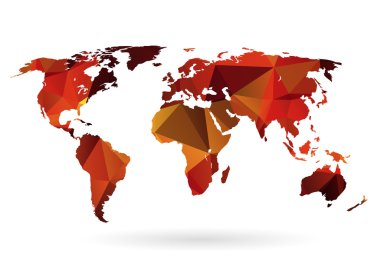 Abstract creative concept vector map of the world for Web and Mobile Applications isolated on background. Vector illustration, creative template design, Business software and social media, origami.
