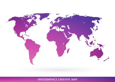 Abstract creative concept vector map of the world for Web and Mobile Applications isolated on background. Vector illustration, creative template design, Business software and social media, origami.