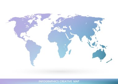 Abstract creative concept vector map of the world for Web and Mobile Applications isolated on background. Vector illustration, creative template design, Business software and social media, origami.