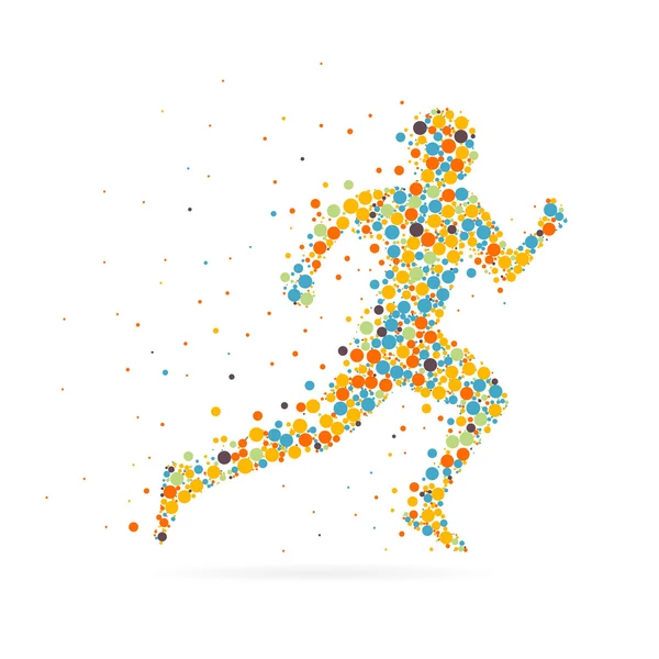Abstract Creative concept vector image of running man for Web and Mobile Applications isolated on background, art illustration template design, business infographic and social media, icon, symbol.