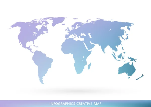 Абстрактна креативна концепція векторна карта світу для веб та мобільних додатків ізольована на фоні. Векторні ілюстрації, креативний дизайн шаблонів, бізнес-програмне забезпечення та соціальні медіа, орігамі . — стоковий вектор