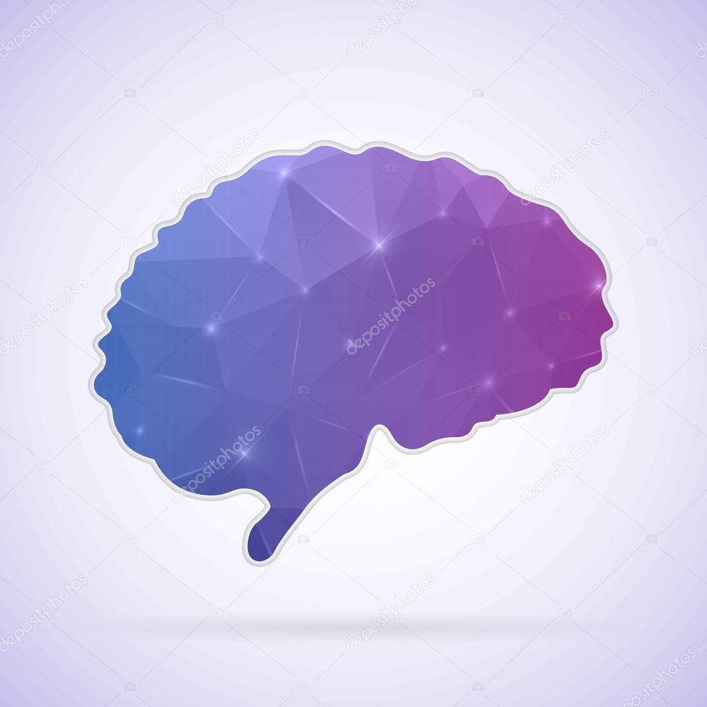 Abstract Creative concept vector icon of Brain for Web and Mobile Applications isolated on background. Vector illustration template design, Business infographic and social media, origami icons.