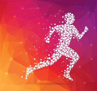 Abstract Creative concept vector image of running man for Web and Mobile Applications isolated on background, art illustration template design, business infographic and social media, icon, symbol.