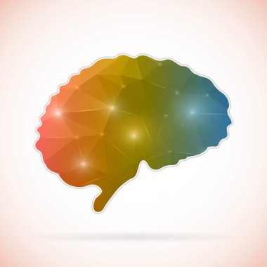 Abstract Creative concept vector icon of Brain for Web and Mobile Applications isolated on background. Vector illustration template design, Business infographic and social media, origami icons.