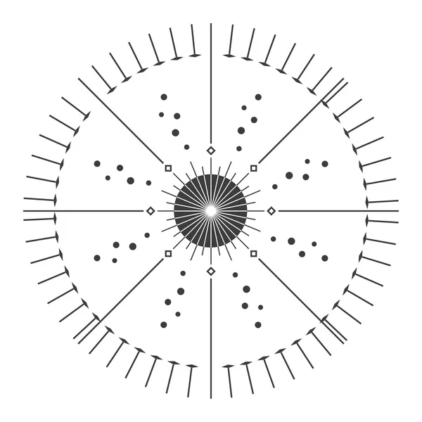 Abstract Concetto creativo icona vettoriale di sunburst per applicazioni Web e Mobile isolate in background. Design modello illustrazione vettoriale, Infografica aziendale e social media, icone origami . — Vettoriale Stock